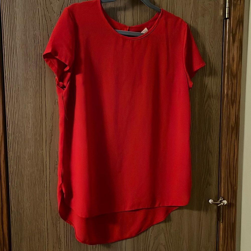 Red Short Sleeve Top - Large